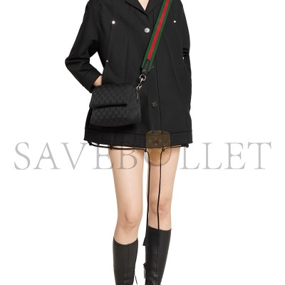 GUCCI SMALL GG CROSSBODY BAG WITH WEB 821617 (19*15*7cm)